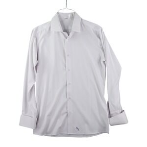 State & Liberty Tuxedo Shirt Men XL Athletic Fit Solid White Stretch French Cuff